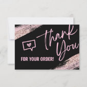 ピンクビジネスサンキューカードバラ金ゴールドグリッター サンキューカード (正面)