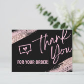 ピンクビジネスサンキューカードバラ金ゴールドグリッター サンキューカード (スタンド正面)