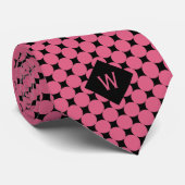 ピンクビジネスサークルモノグラム ネクタイ (ロール)