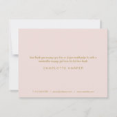 ピンクビジネススクリプトサンキュー春離れカード サンキューカード (裏面)