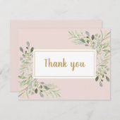 ピンクビジネススクリプトサンキュー春離れカード サンキューカード (正面/裏面)