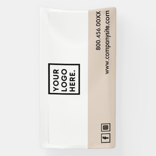 ピンクビジネスロゴソーシャルメディアイベントビニール 横断幕 (縦)