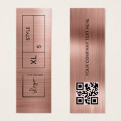 ピンクビジネスロゴ価格ラベルQRコードつるラベル (正面&裏面)