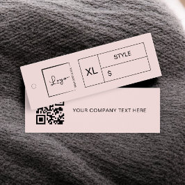 ピンクビジネスロゴ価格ラベルQRコードつるラベル