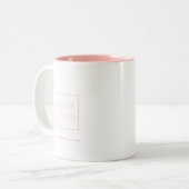 ピンクビジネスロゴ長方形コーヒーマグ ツートーンマグカップ (正面左)