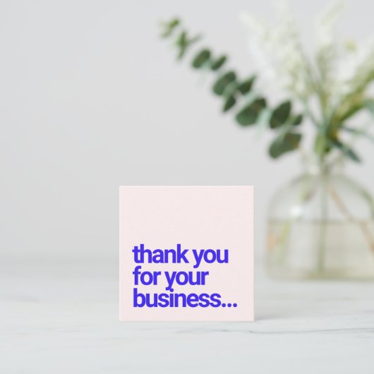 ピンクビジネス割引クーポンをありがとう スクエア名刺 (スタンド正面)