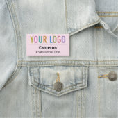 ピンクビジネス名タグカスタムロゴ磁気またはピン 名札 (インサイチュ)