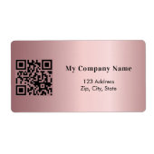 ピンクビジネスqrコード差出人住所出荷 ラベル (正面)
