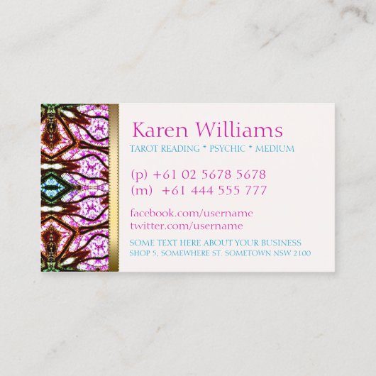 ピンクビジョナリー女神タロット名刺 名刺 (裏面)