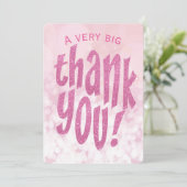 ピンクビッグありがとうお誕生日パーティーカー感謝していド サンキューカード (スタンド正面)