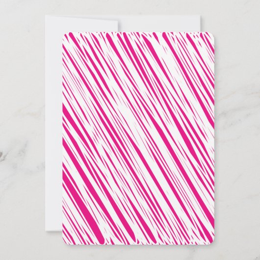 ピンクビッグスケッチ1ベビーガールファースト誕生日パーティー 招待状 (裏面)