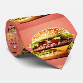 ピンクビッグハンバーガーパーティーネックタイ ネクタイ