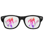 ピンクビッグフットテニスプレーヤーパーティー レトロサングラス (正面)