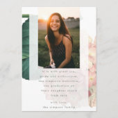 ピンクビッグフラワーフォトユニバーシティグラード 招待状 (裏面)