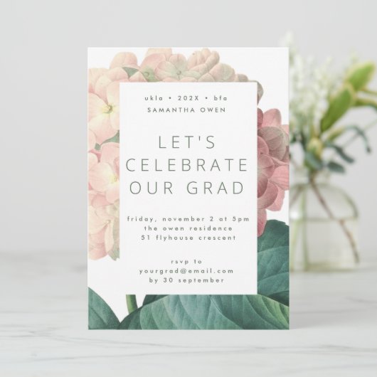 ピンクビッグフラワーフォトユニバーシティグラード 招待状 (スタンド正面)