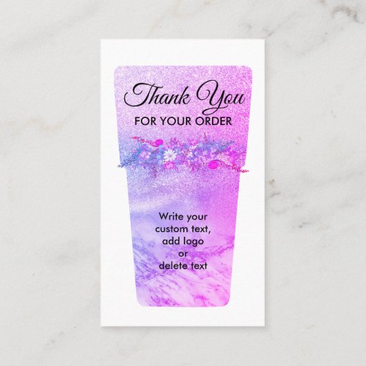 ピンクビニールプリントマグタンブラーのお手入れ方法 名刺 (裏面)