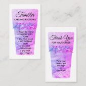 ピンクビニールプリントマグタンブラーのお手入れ方法 名刺 (正面/裏面)