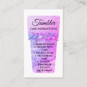 ピンクビニールプリントマグタンブラーのお手入れ方法 名刺 (正面)