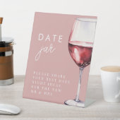 ピンクビノウィーブウズデイトナイトジャーブライダルシャワー 台座サイン (インサイチュ)