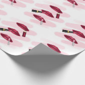 ピンクビバマゼンタリップメイクアップパターン ラッピングペーパー (角)