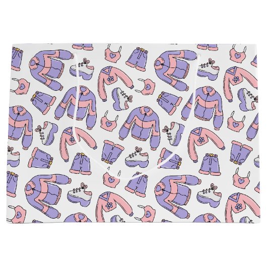 ピンクビベス90年代ファッション ラージペーパーバッグ (正面)