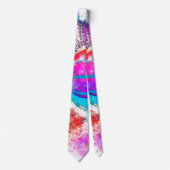 ピンクビモダンジネスアブストラックピンクブルーブライト ネクタイ (正面)