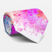 ピンクビモダンジネスアブストラックピンクブルーブライト ネクタイ (ロール)