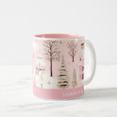 ピンクビレッジウィンタークリスマスマグカップ ツートーンマグカップ (正面右)