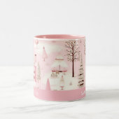 ピンクビレッジウィンタークリスマスマグカップ ツートーンマグカップ (中央)