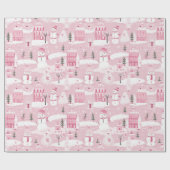 ピンクビレッジスノークリスマス ラッピングペーパー (フラット)