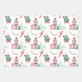 ピンクビレッジビンテージクリスマス ラッピングペーパーシート (正面)