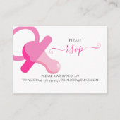 ピンクビンキー、ベビーシャワーRSVPエンクロージャカード エンクロージャーカード (正面)