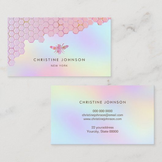 ピンクビーのロゴ 名刺 (正面/裏面)