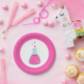 ピンクビーカー科学パーティー ペーパープレート (パーティー)