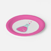 ピンクビーカー科学パーティー ペーパープレート (アングル)