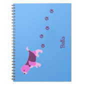 ピンクビーグルドッグアートパピーパワードプリント名前をカスタムする ノートブック (正面)
