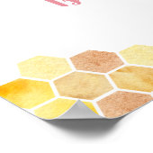 ピンクビーサンフラワー誕生日へようこそ ポスター (角)