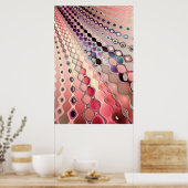 ピンクビーズレトロパターン ポスター (キッチン)