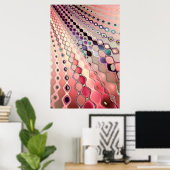 ピンクビーズレトロパターン ポスター (ホームオフィス)