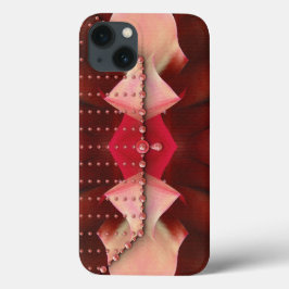 ピンクビーズ夕べ財布 iPhone 13ケース