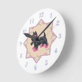 ピンクビーチサンダル ラウンド壁時計 (傾斜)