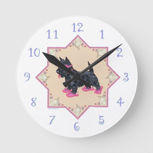 ピンクビーチサンダル ラウンド壁時計 (正面)