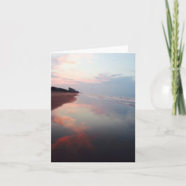 ピンクビーチサンライズノートカード カード