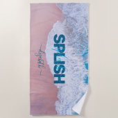 ピンクビーチバミューダ ビーチタオル (正面)