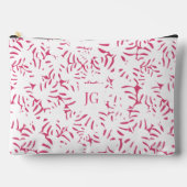 ピンクビーチモンステラ熱帯葉スアクセサリーポー アクセサリーポーチ (正面)