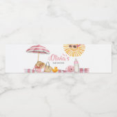 ピンクビーチ夏のベビーシャワー ペットボトルラベル (シングルラベル)