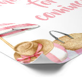 ピンクビーチ夏の赤ちゃんシャワーありがとう来。 ポスター (角)