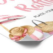 ピンクビーチ夏の赤ちゃんシャワーおむつラッフル ポスター (角)