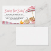 ピンクビーチ夏の赤ちゃんシャワーブックベビー エンクロージャーカード (正面/裏面)