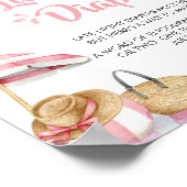 ピンクビーチ夏の赤ちゃんシャワー深夜おむつ ポスター (角)